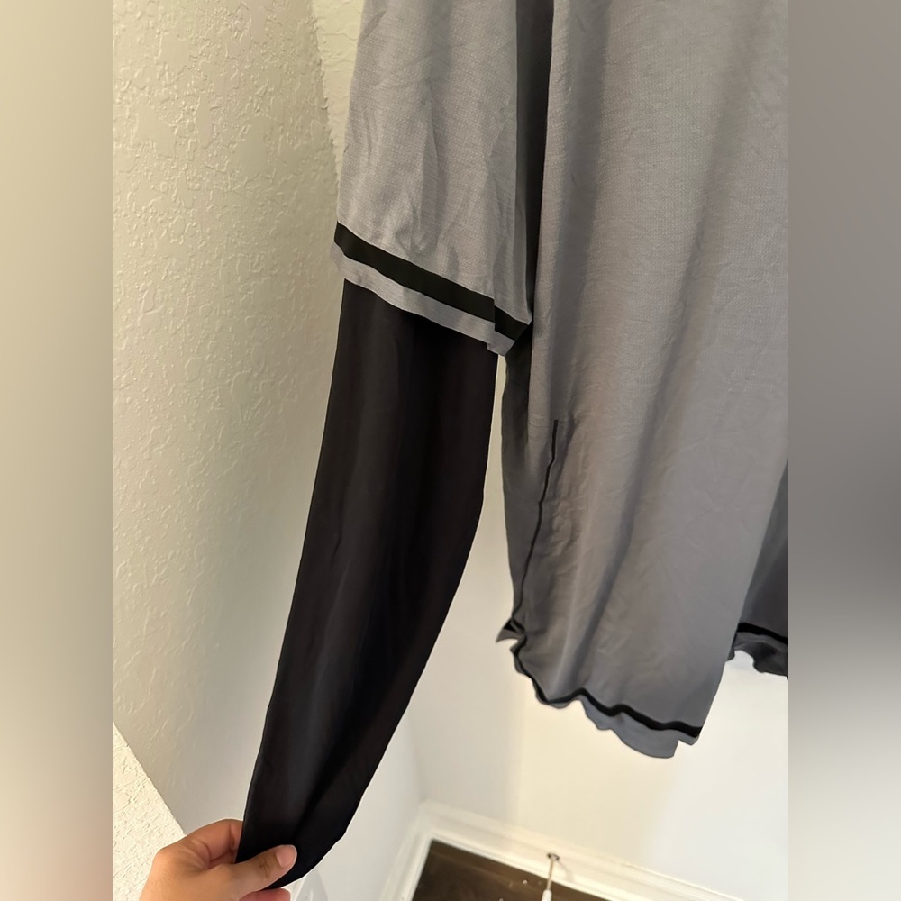 Lululemon Fast and Free Long Sleeves Bold Lines Asphalt Gray Size XXL - Picture 8 of 8